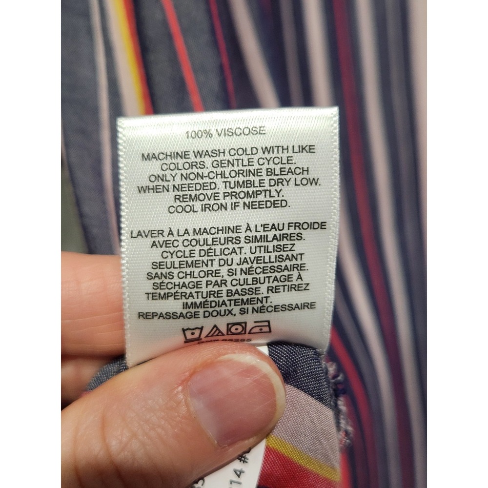 Express Lightweight Striped Button Down Shirt Dre… - image 7